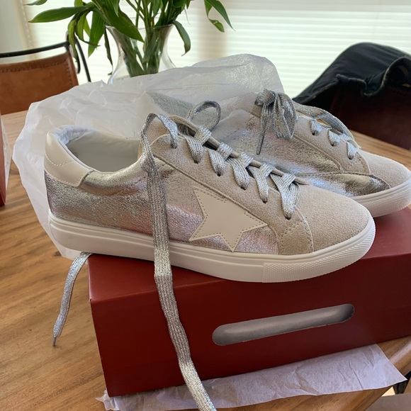 metallic star sneakers